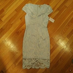 Blue lace mini dress